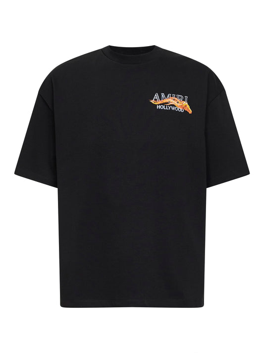 T-shirt Amiri Hollywood Horse in jersey nero