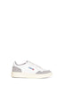 White leather and grey suede Medalist Low sneakers