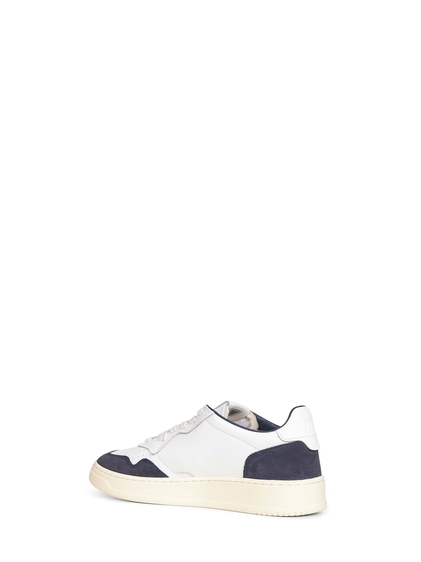 White leather and blue suede Medalist Low sneakers
