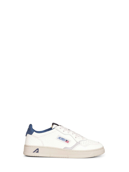 White grained leather Medalist Low sneakers