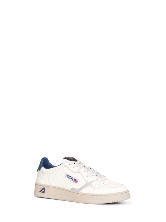 White grained leather Medalist Low sneakers