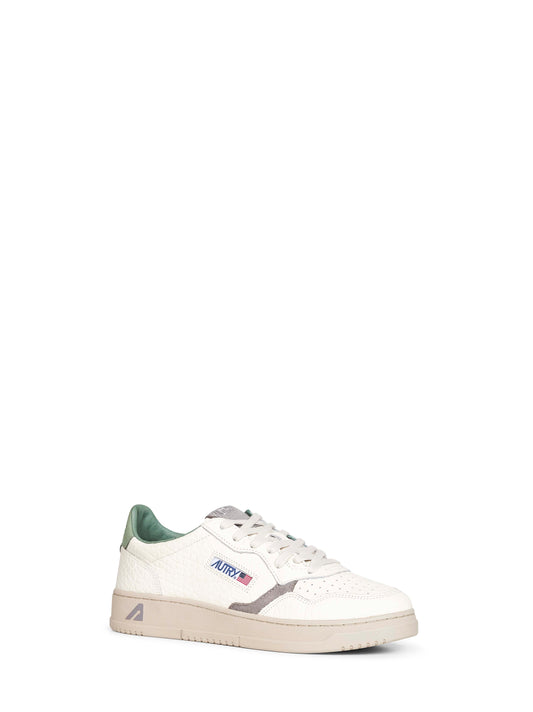Sneakers Medalist Low in pelle a grana bianca