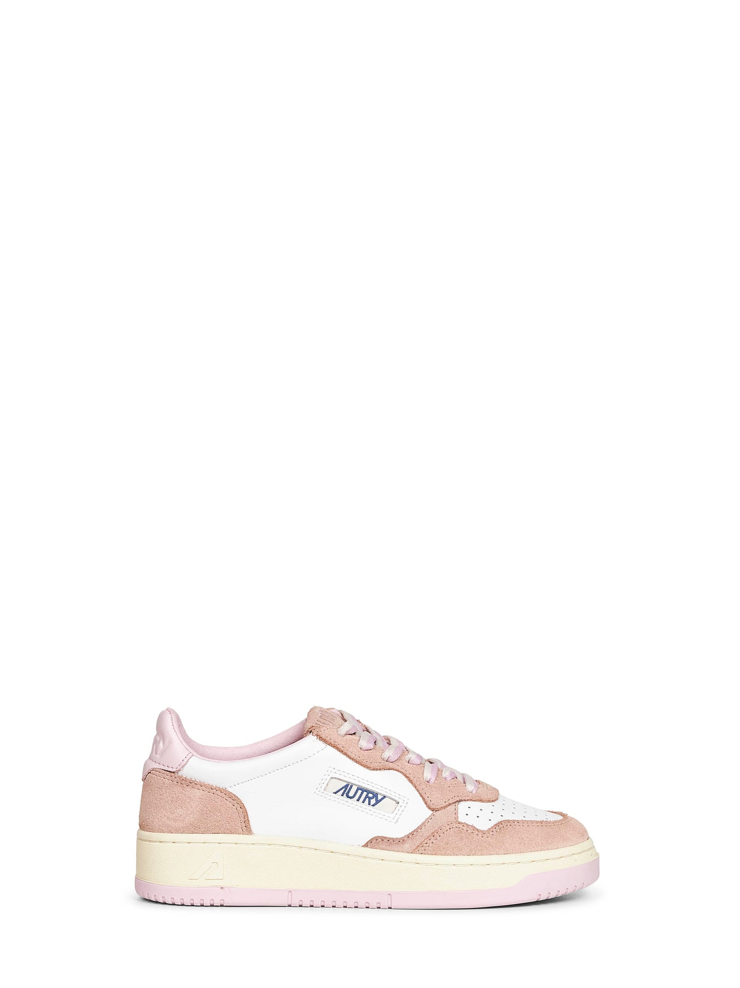 White leather and blush suede Medalist Low sneakers