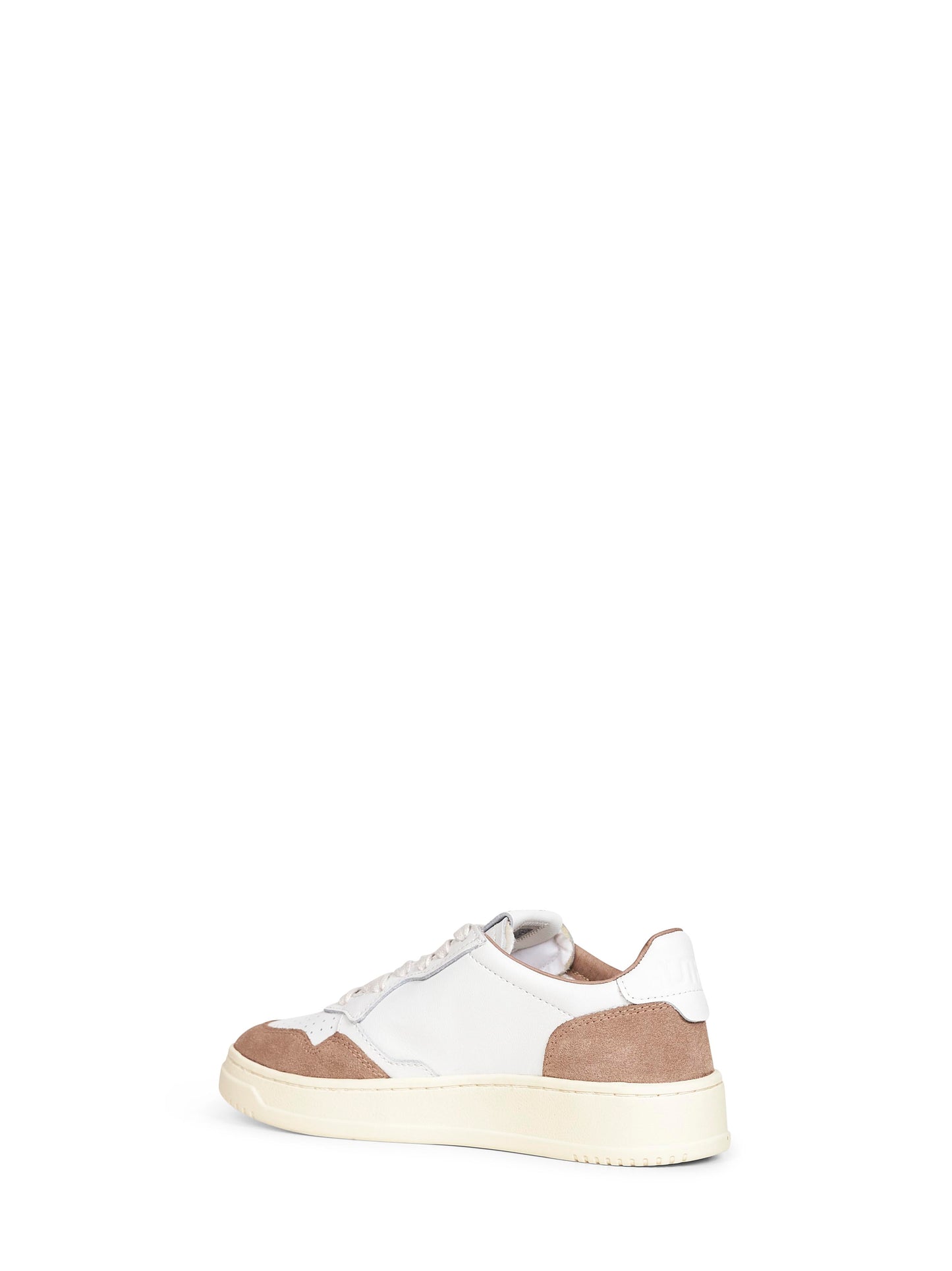 White leather and brown suede Medalist Low sneakers