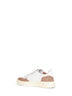 White leather and brown suede Medalist Low sneakers