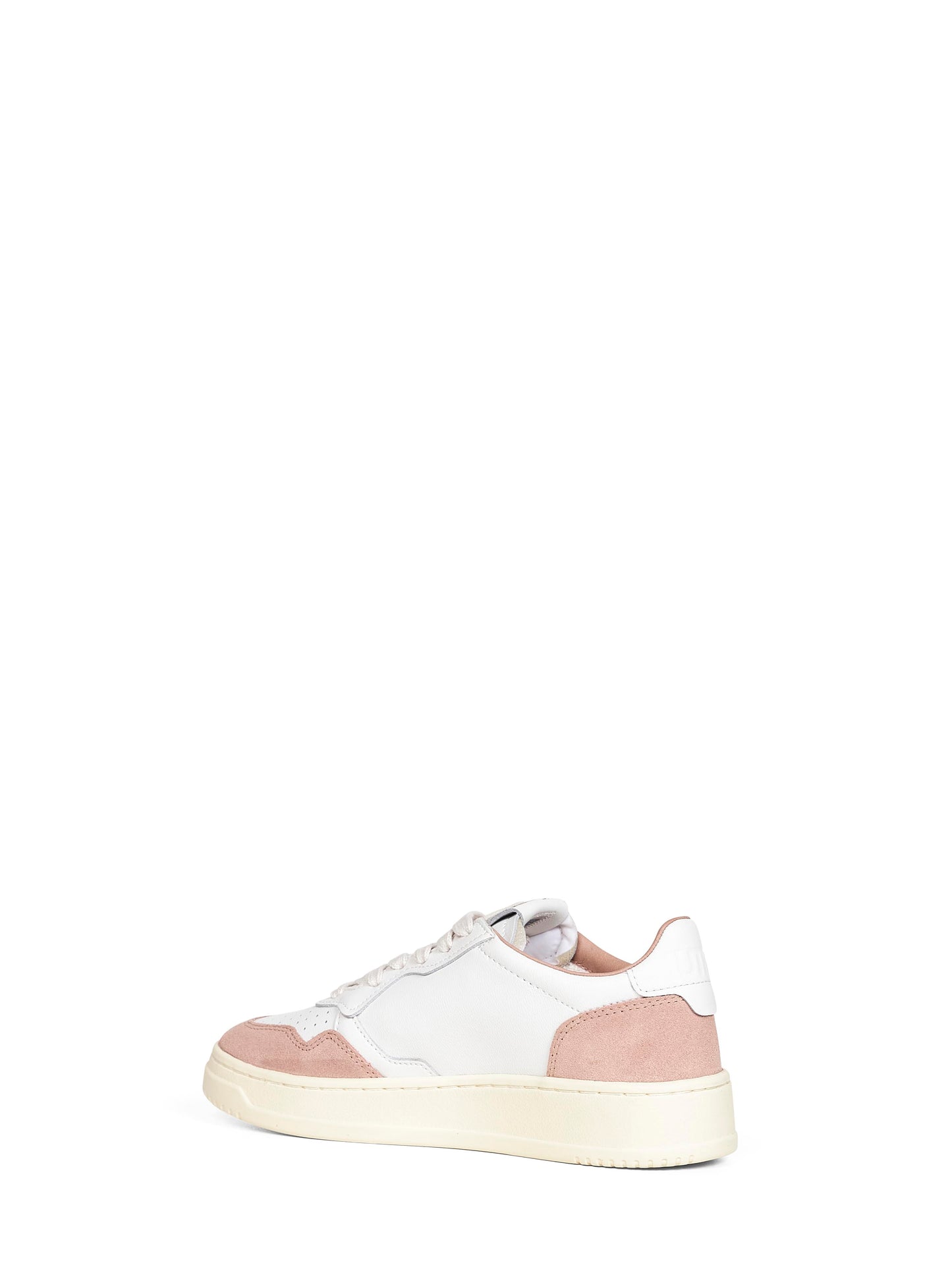 White leather and rose suede Medalist Low sneakers