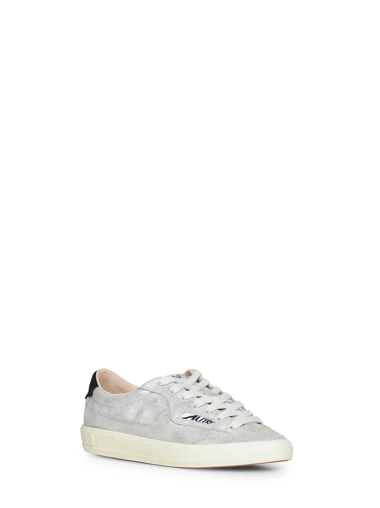 Sneakers Windscape Low in suede laminato argento