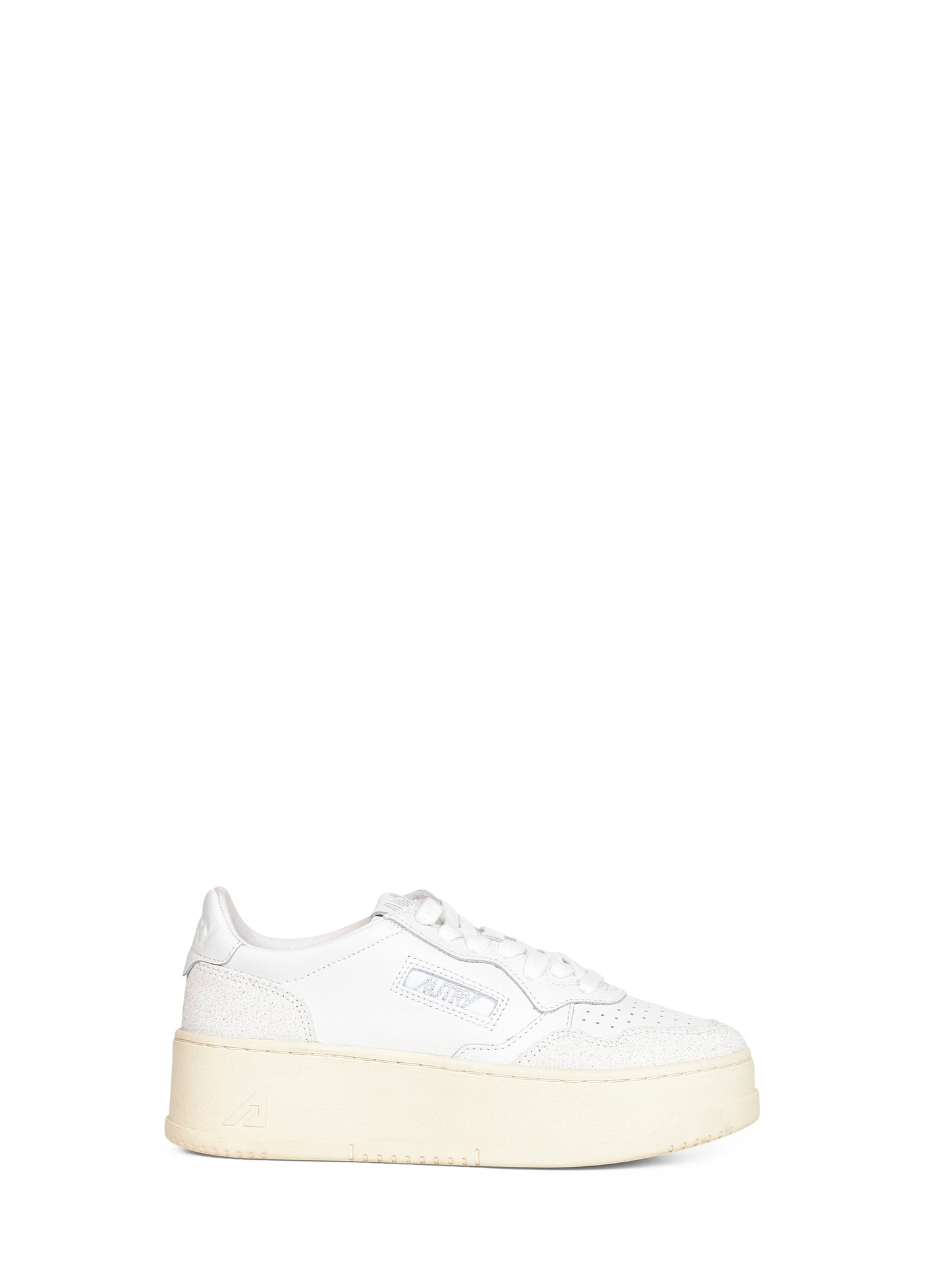 White leather and glitter Medalist Platform sneakers