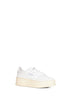 White leather and glitter Medalist Platform sneakers