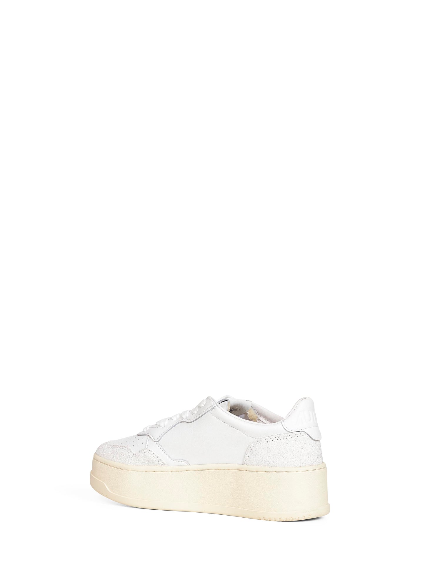 White leather and glitter Medalist Platform sneakers