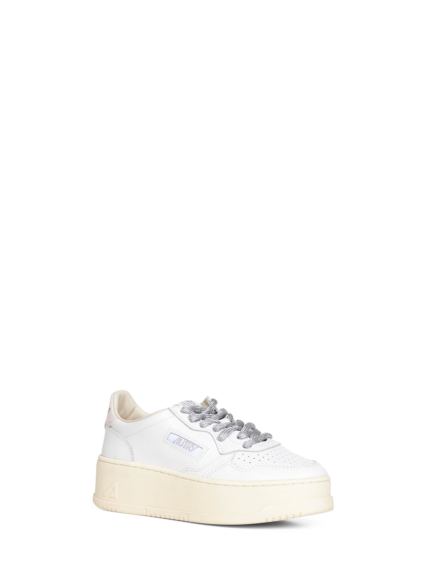 White leather Medalist Platform sneakers