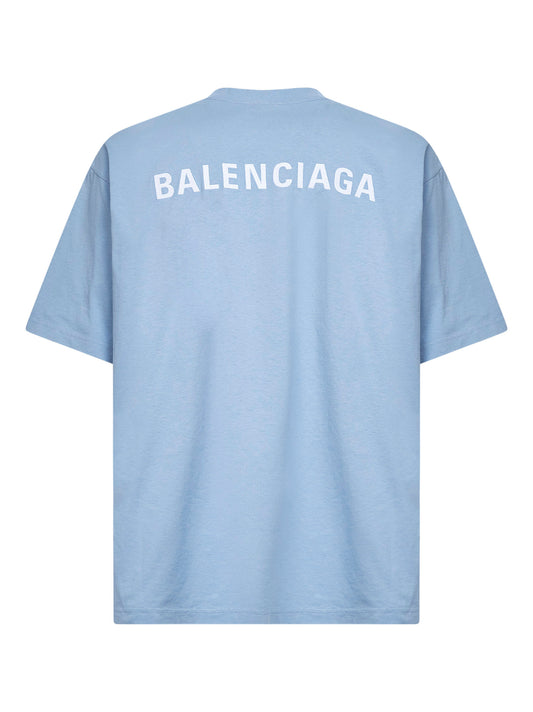 T-Shirt Balenciaga Back Vestibilità Media azzurra