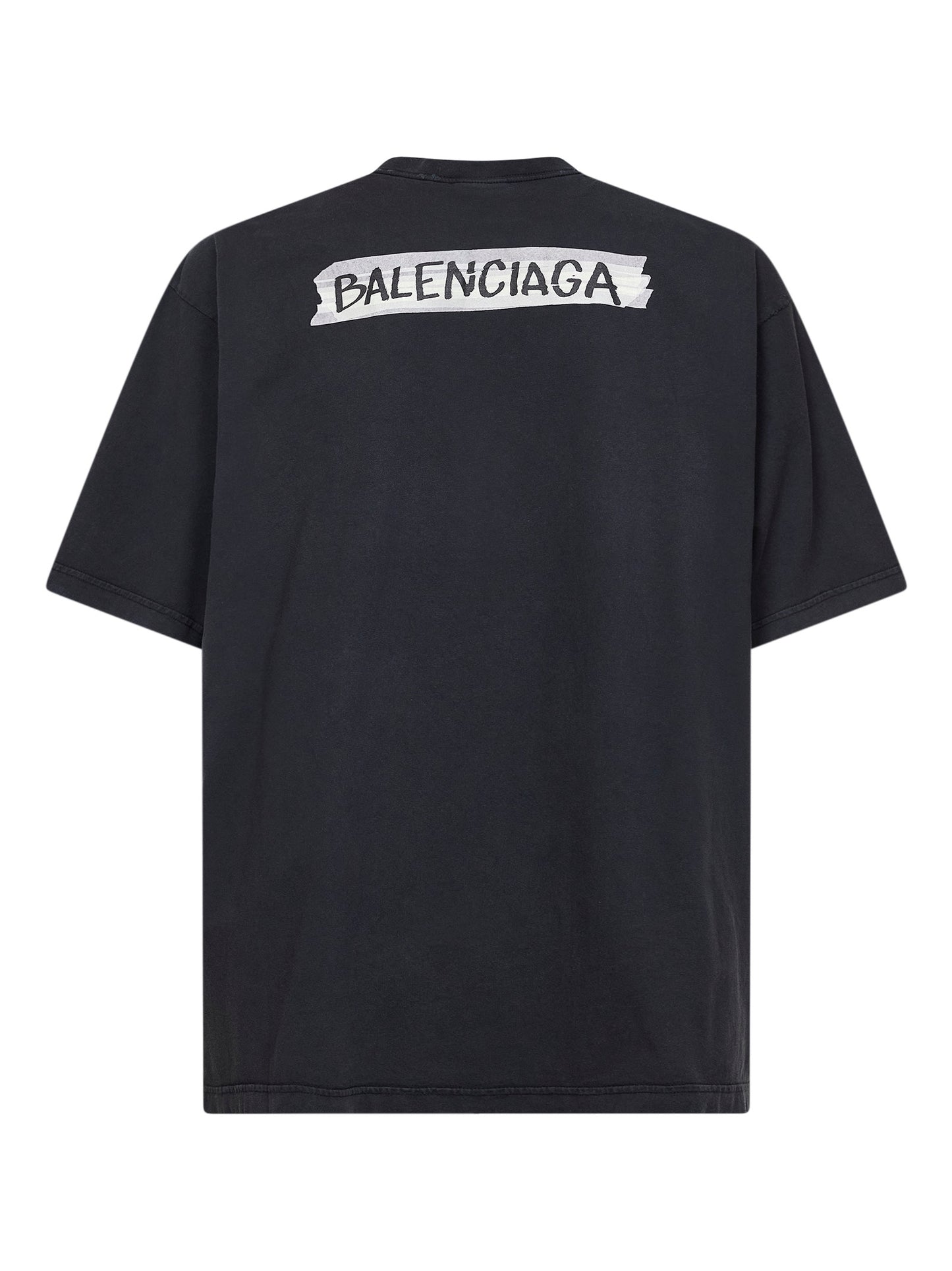 T-Shirt Masking Tape Vestibilità Media nera