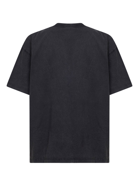 T-shirt Crayon Loop Vestibilità Media nera