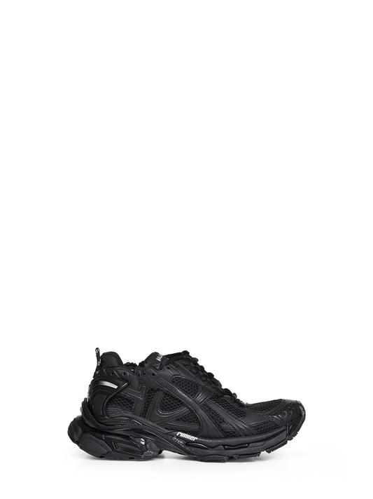 Matte black mesh and nylon Runner sneakers