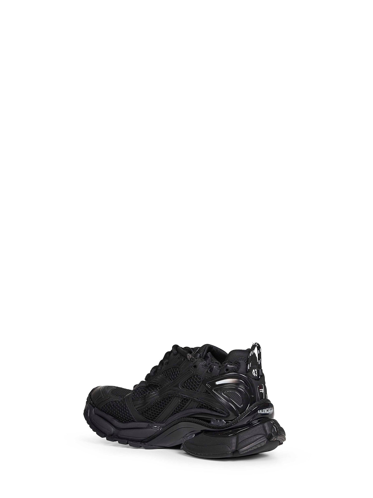 Sneakers Runner in mesh e nylon nero opaco