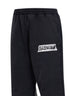 Black heavyweight fleece Masking Tape Baggy trousers<BR/>