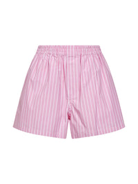 Shorts stile boxer in cotone a righe rosa e bianco