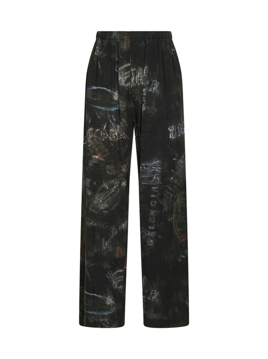 Washed black Washed Crayon Allover Pyjama trousers