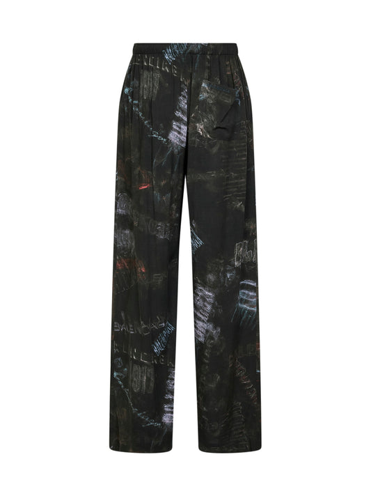 Washed black Washed Crayon Allover Pyjama trousers