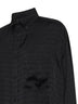 Camicia Cocoon in raso jacquard nero