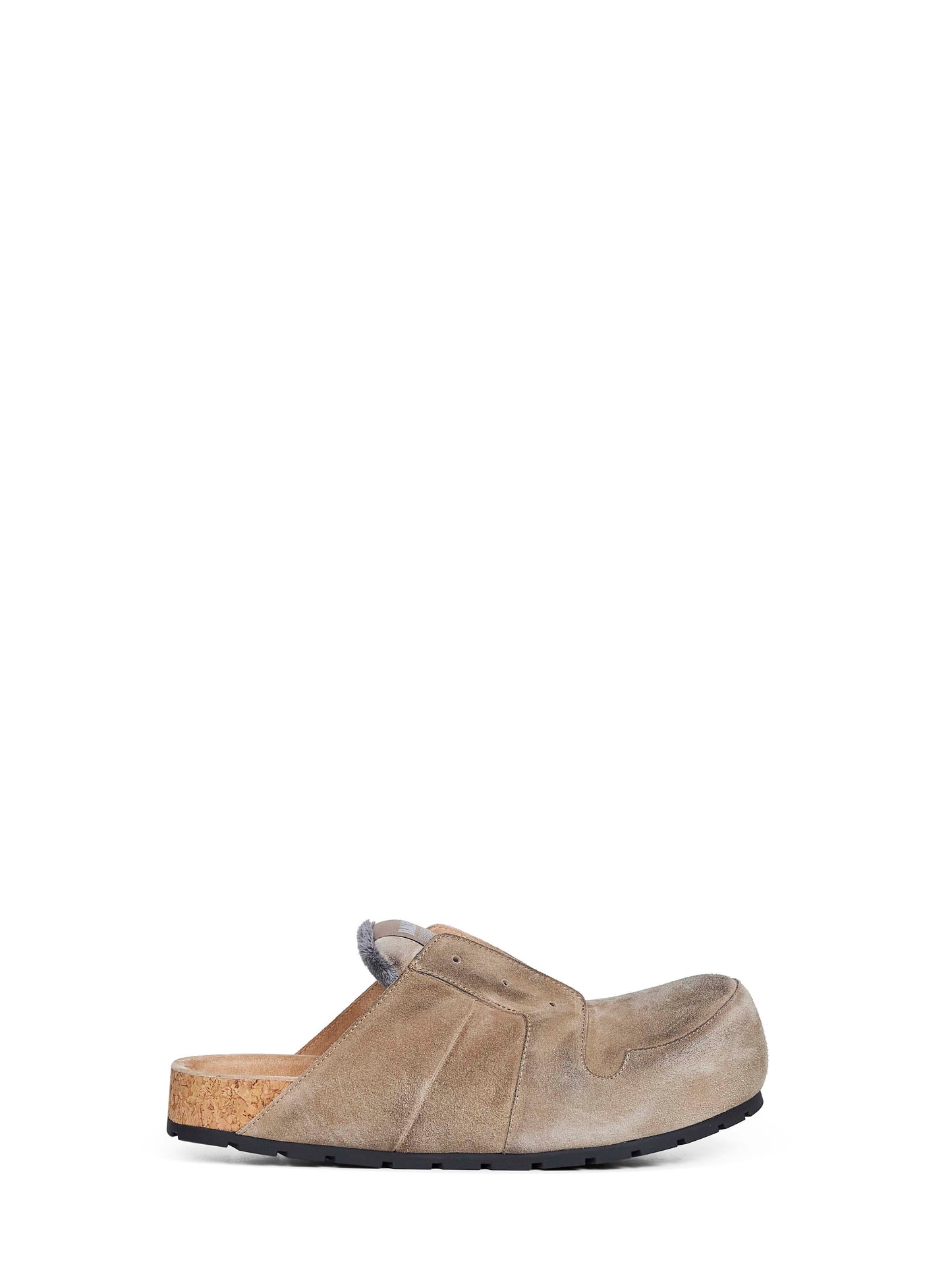 Beige suede calfskin Dumbo mules