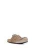 Beige suede calfskin Dumbo mules