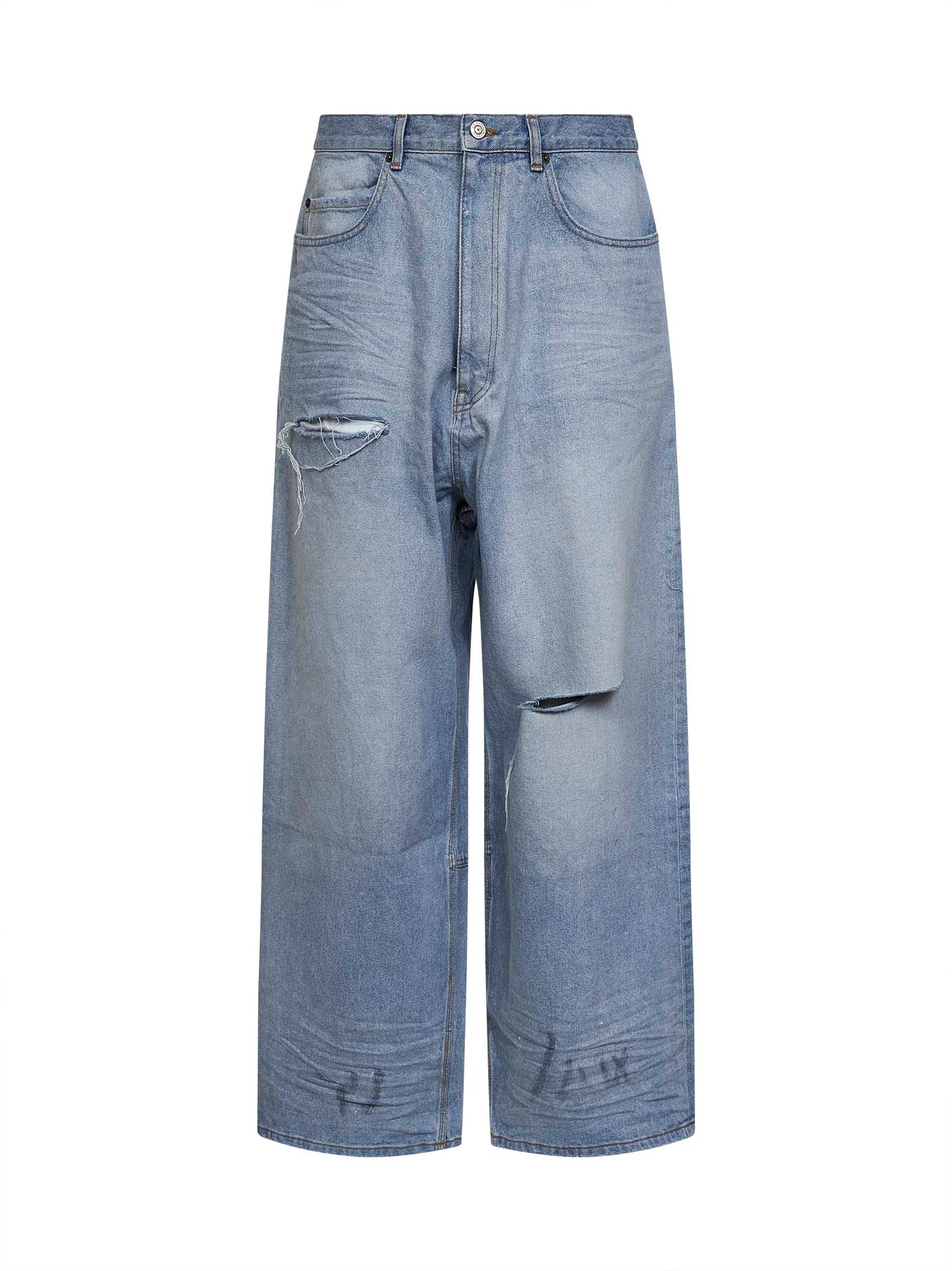 Light blue cotton denim Baggy Minimal jeans