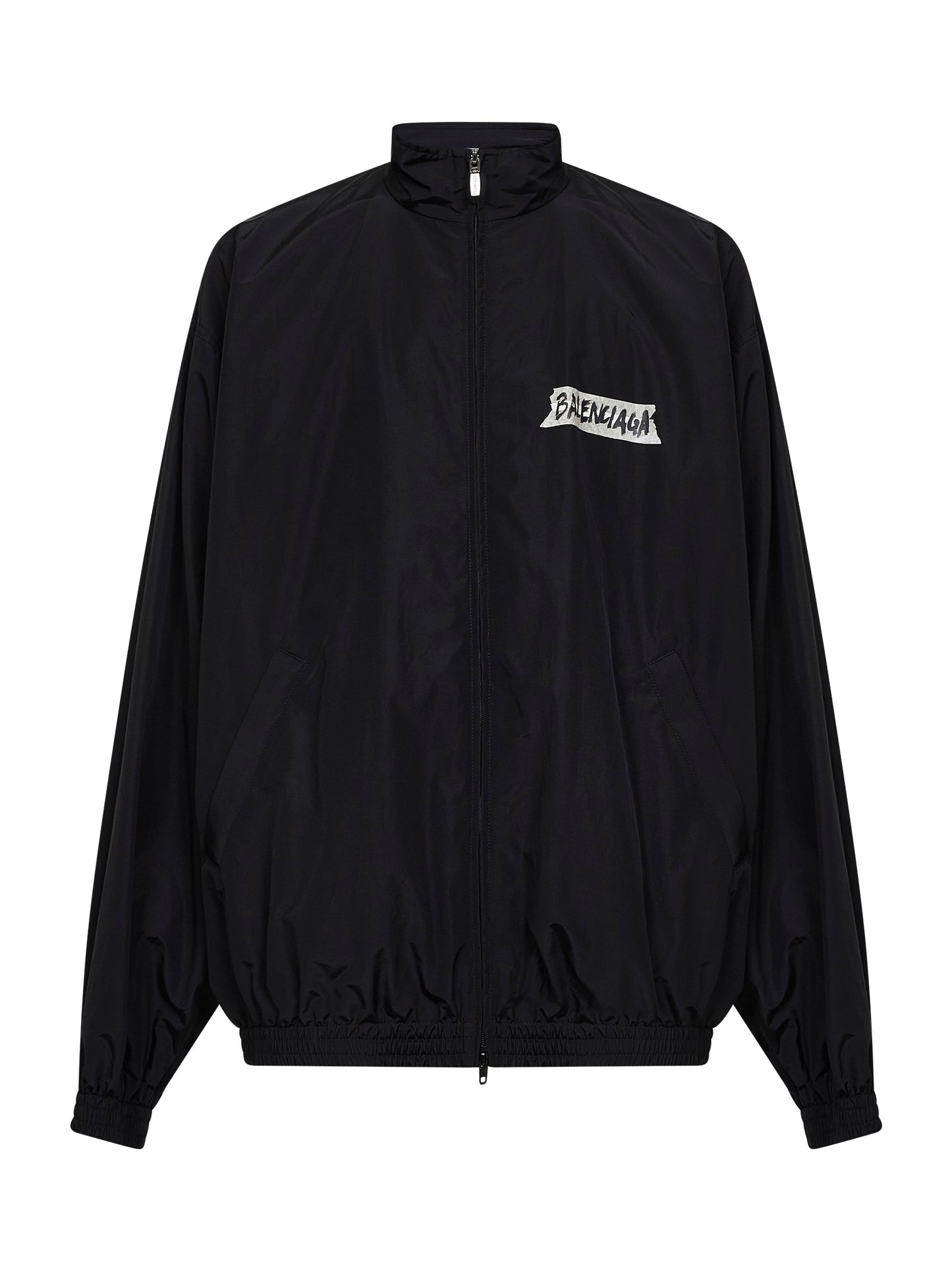 Black Masking Tape Tracksuit Jacket Medium Fit