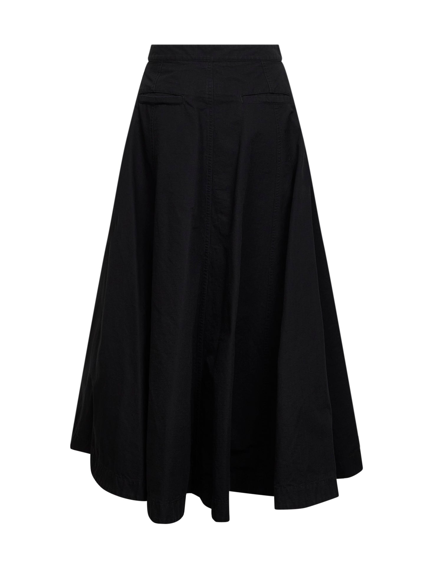 La Gonna Godet Maxi in cotone ripstop nero