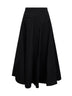 La Gonna Godet Maxi in cotone ripstop nero