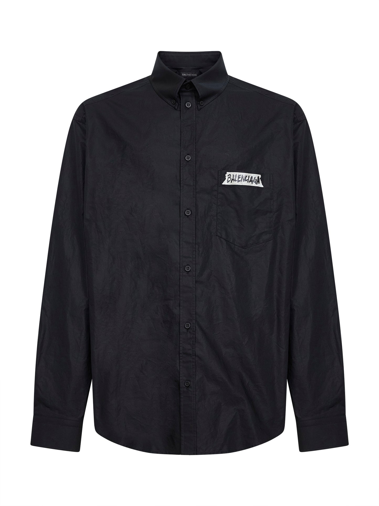 Camicia Masking Tape Vestibilità Ampia nera