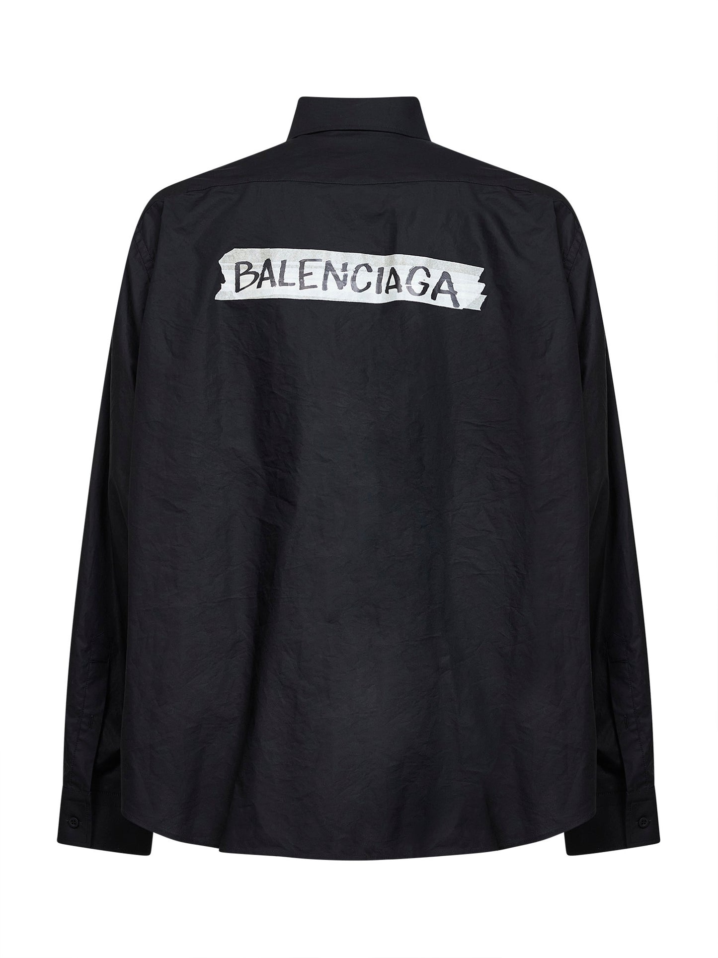 Camicia Masking Tape Vestibilità Ampia nera