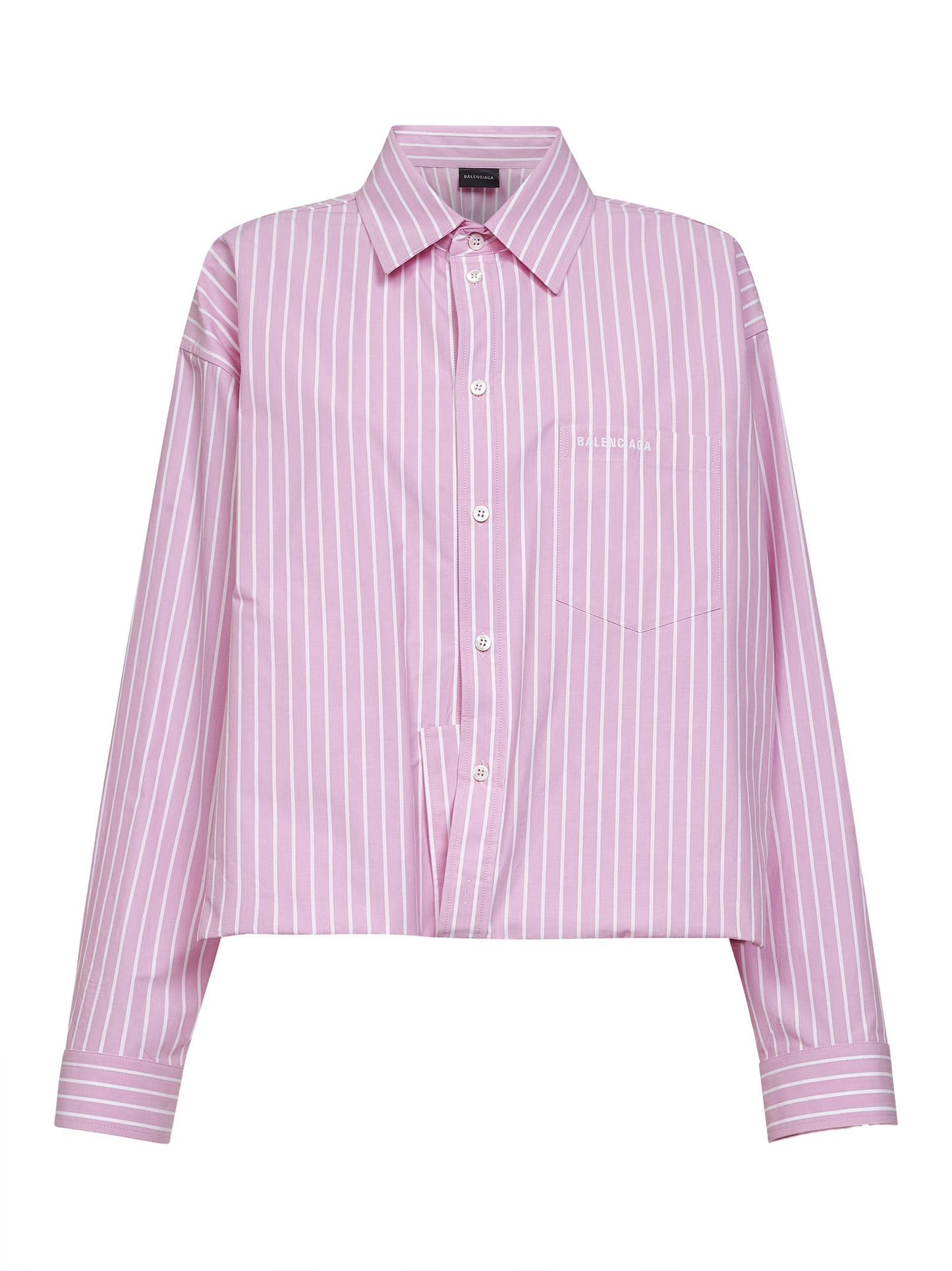 Camicia Folded in cotone a righe rosa e bianco
