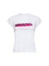 T-Shirt Messy Spray Con Retro Tagliato bianca