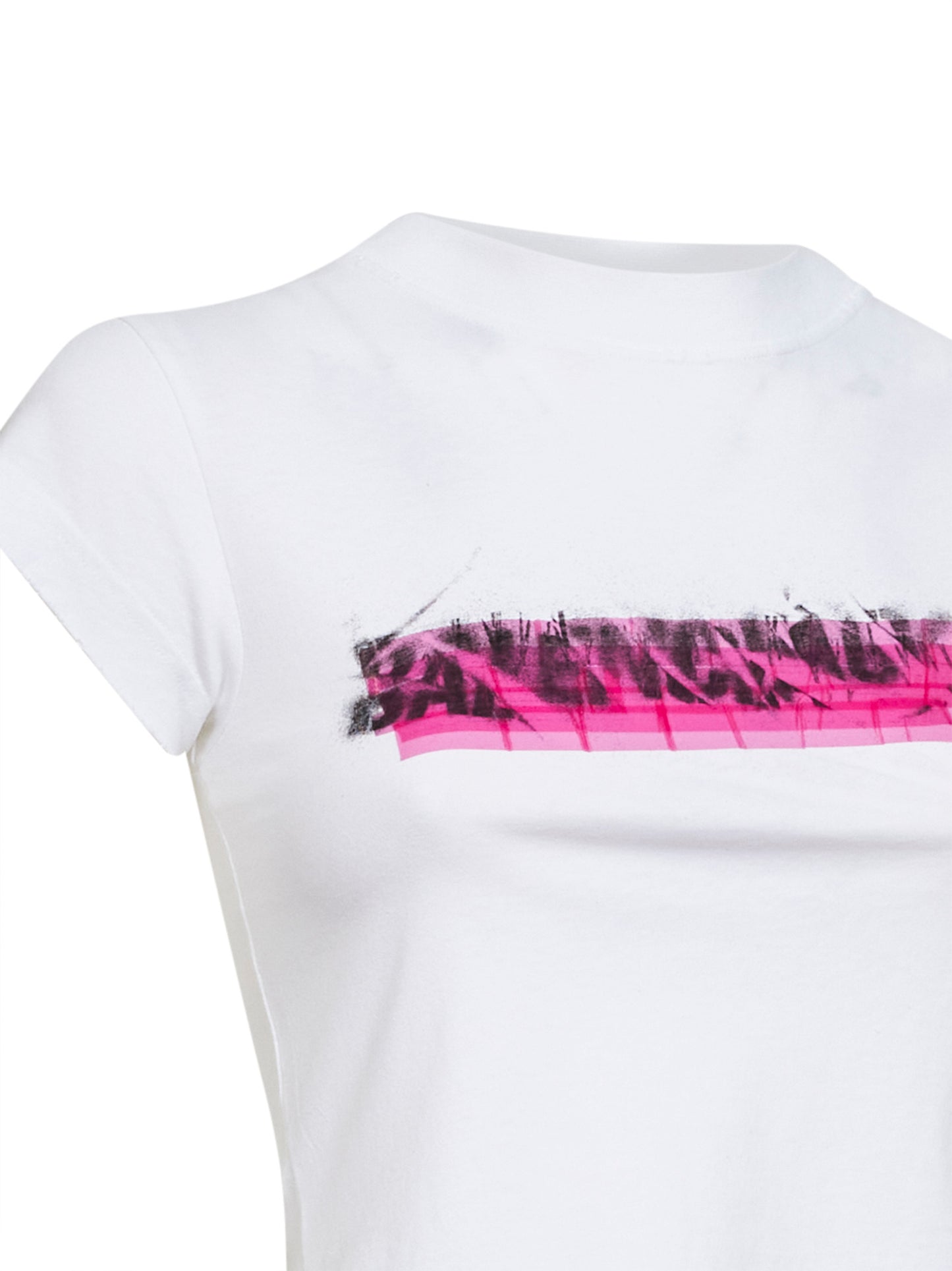 T-Shirt Messy Spray Con Retro Tagliato bianca