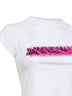 T-Shirt Messy Spray Con Retro Tagliato bianca