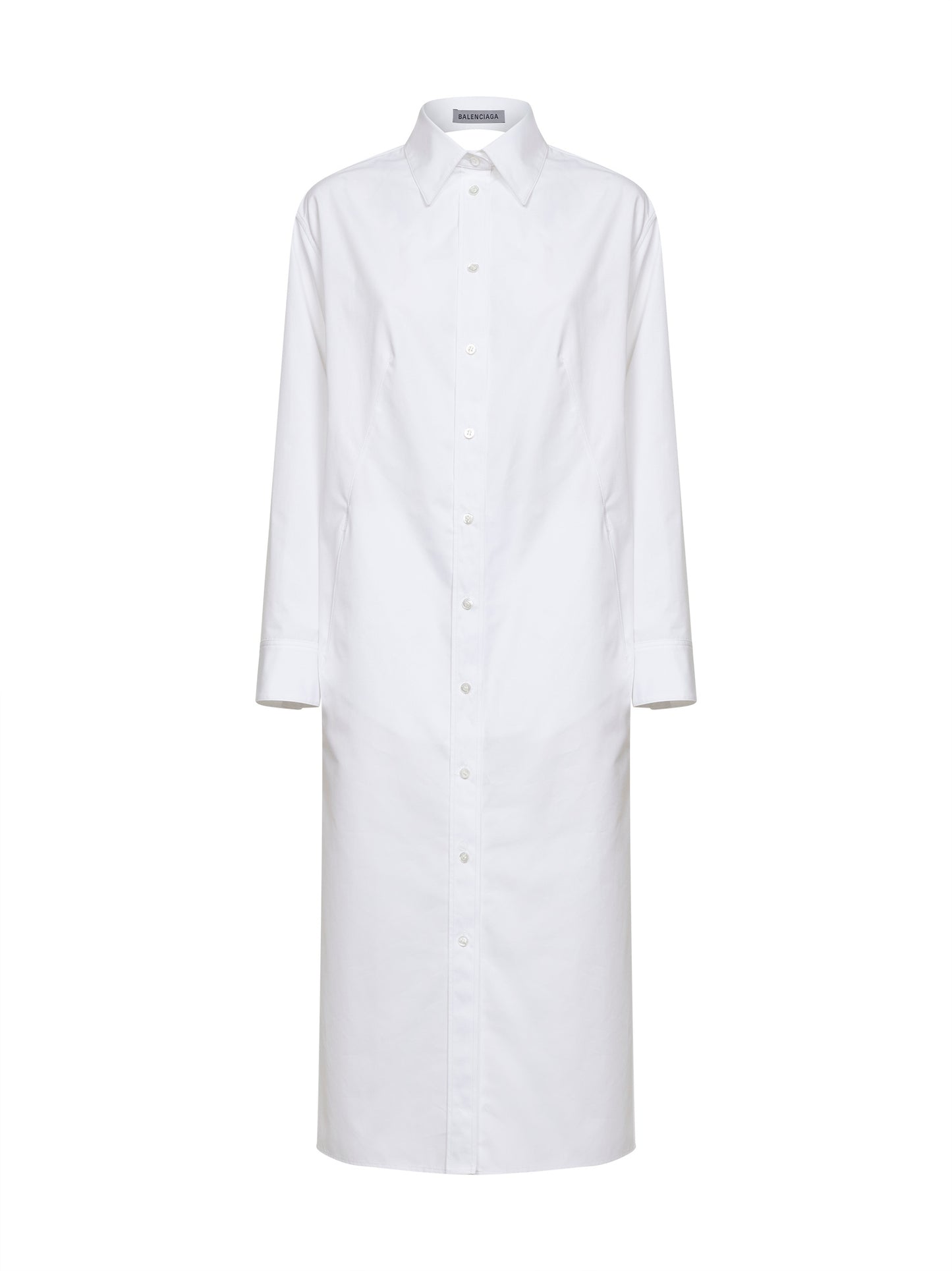Abito a camicia Draped Back in popeline bianco