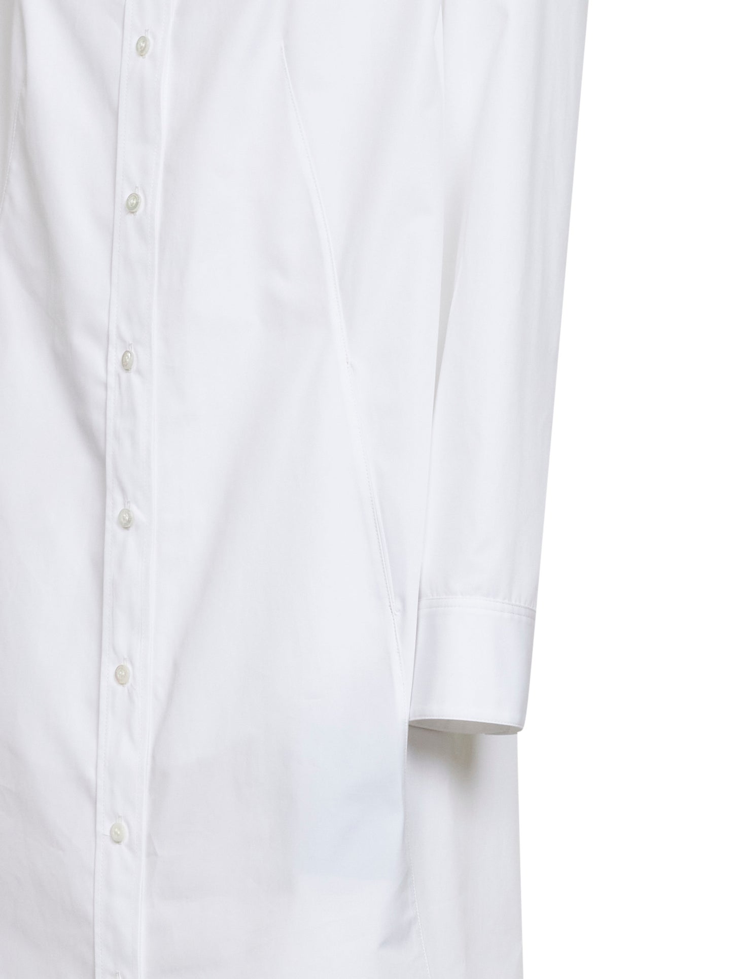 Abito a camicia Draped Back in popeline bianco