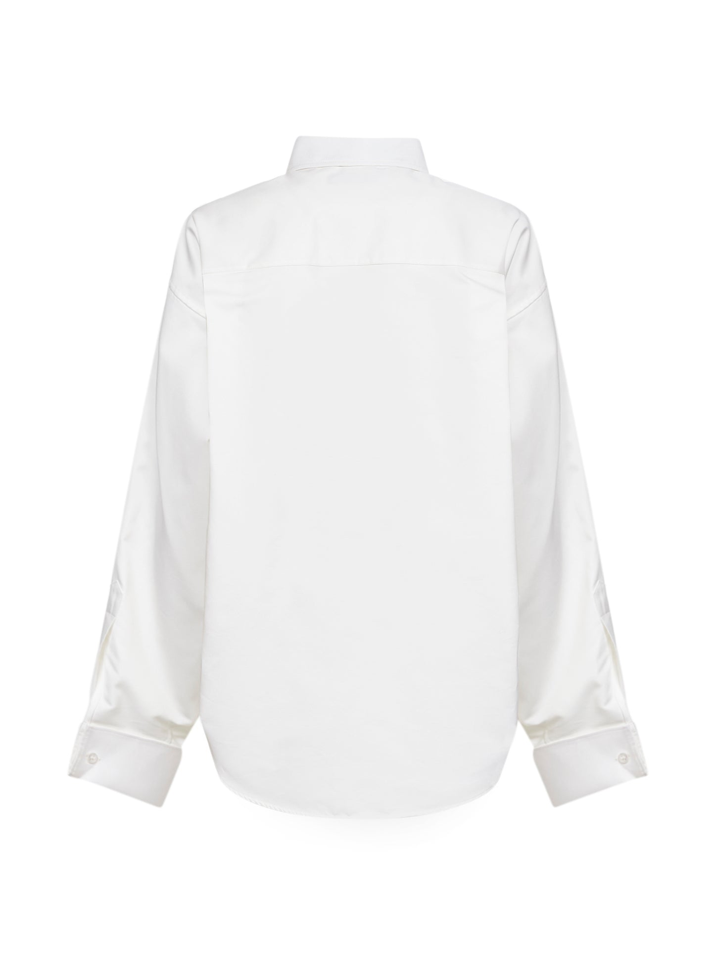 Camicia Classica in organza di cotone e popeline di seta bianco