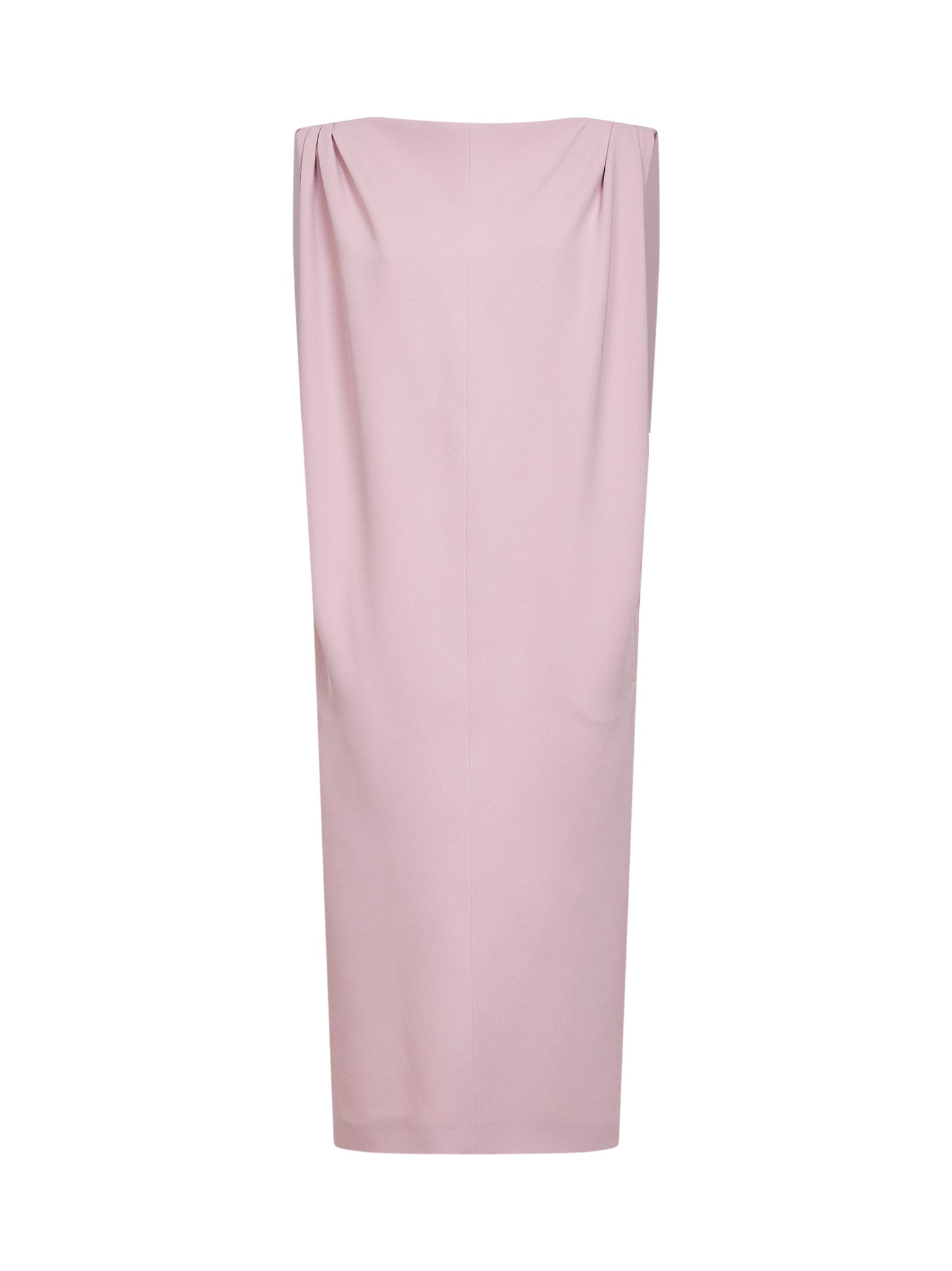 L'Abito A Sacco Midi in crêpe di lana e seta rosa cipria