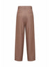 Beige chevron wool blend Portofino belted trousers