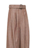Beige chevron wool blend Portofino belted trousers