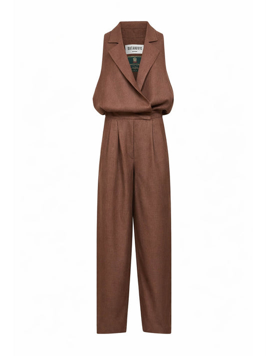 Brown linen Rasty jumpsuit