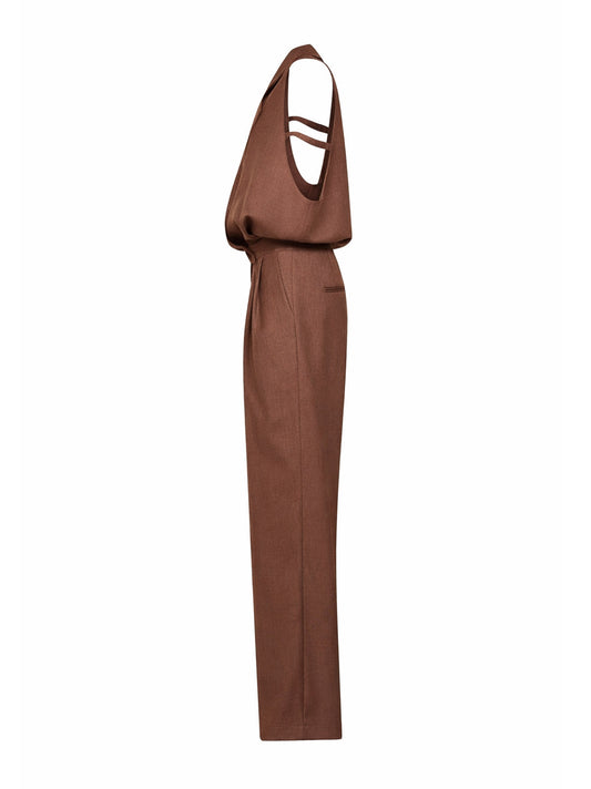Brown linen Rasty jumpsuit