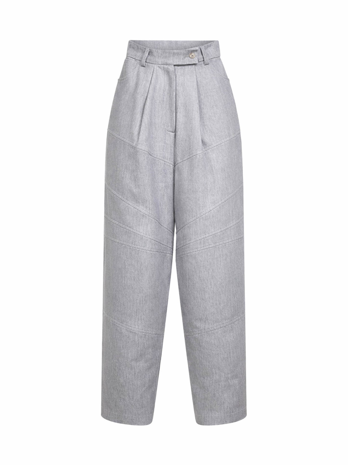 Grey Loro Piana linen blend denim trousers