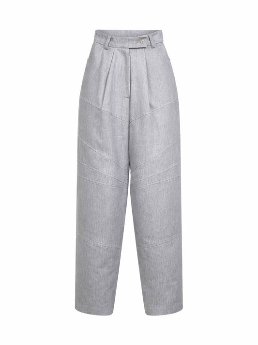 Grey Loro Piana linen blend denim trousers