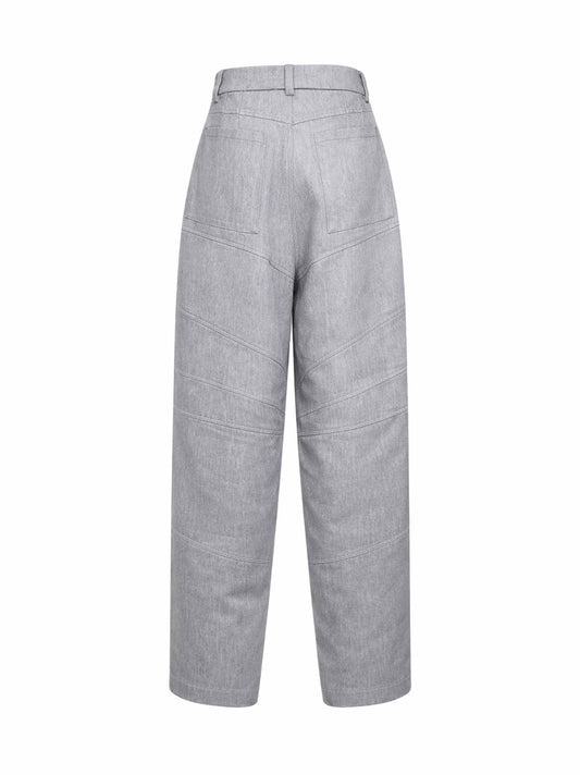 Grey Loro Piana linen blend denim trousers