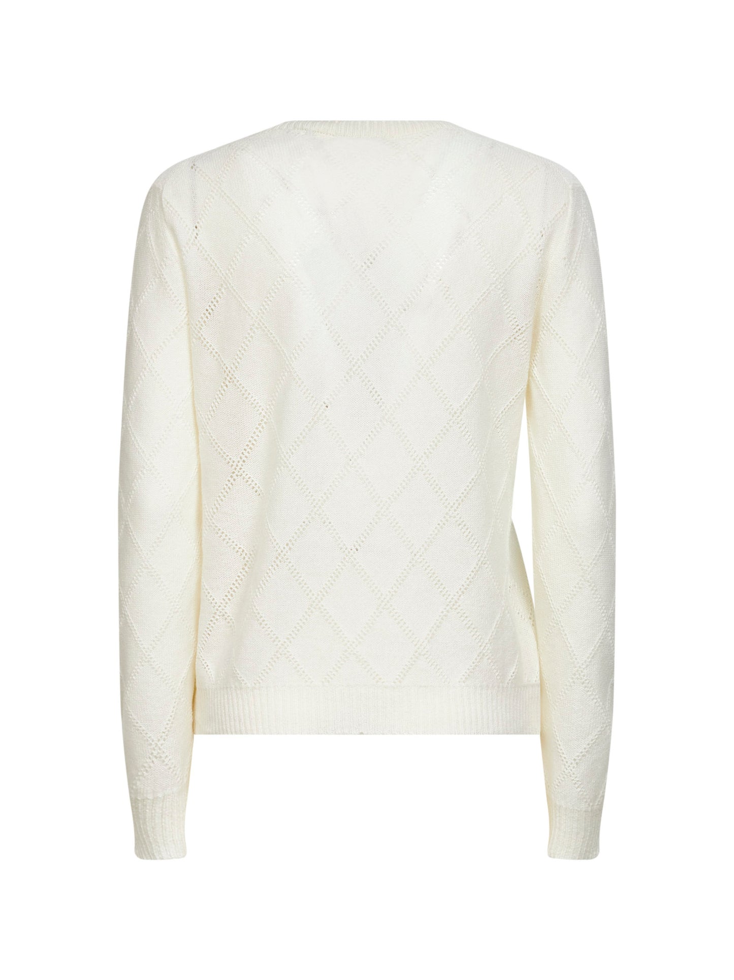 Maglia in cashmere a rombi traforati beige