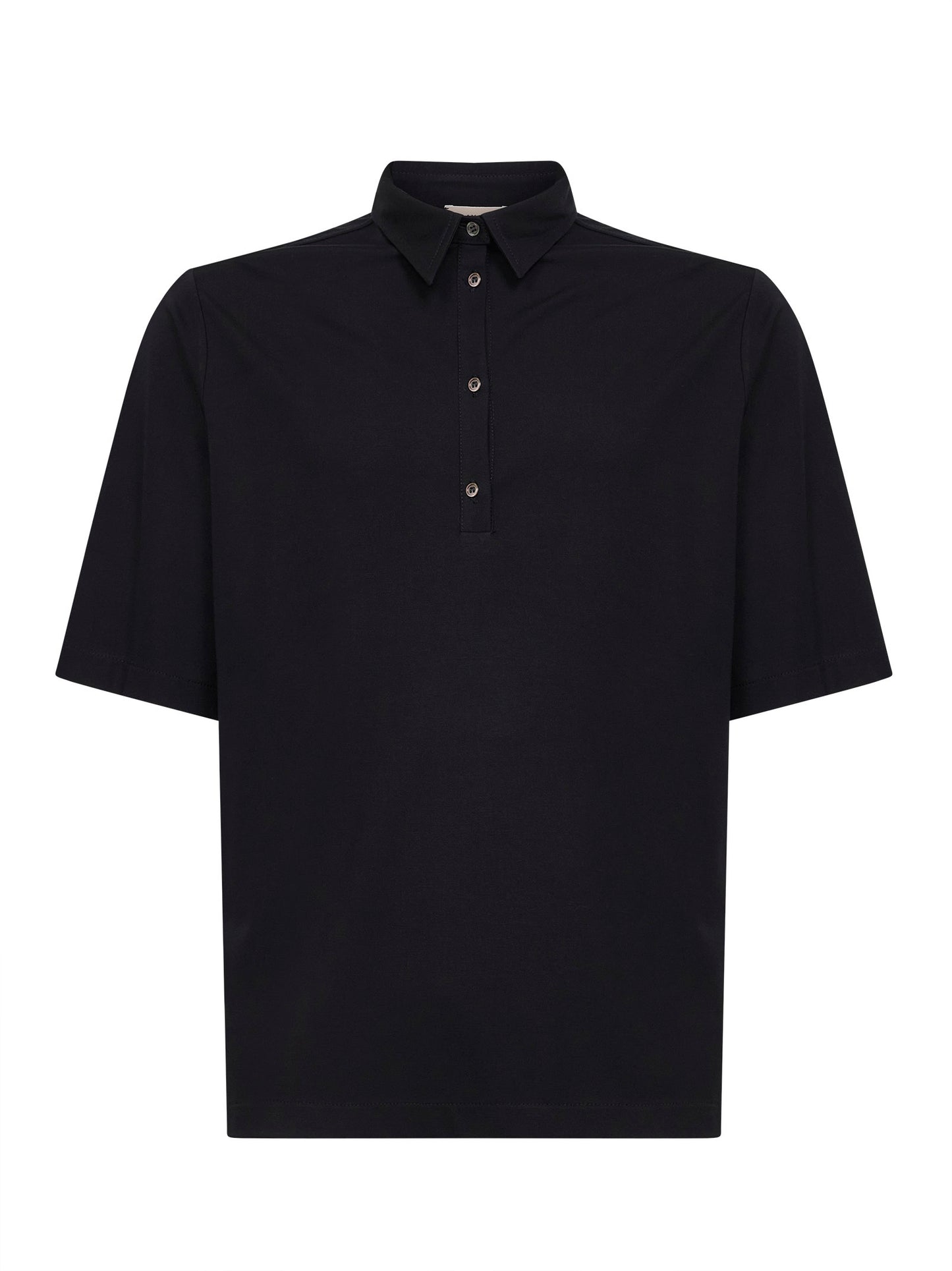 Polo in jersey stretch di misto viscosa nero